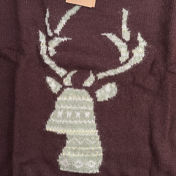 NWT Woolrich XXL Wool Mohair Brown Crewneck Sweater Deer Motif - Picture 5 of 7